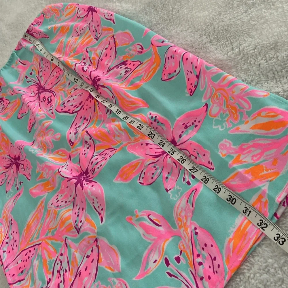 Floral Off-Shoulder Two-Piece Outfit Set Dress in Turquoise and Pink - Picture 8 of 14